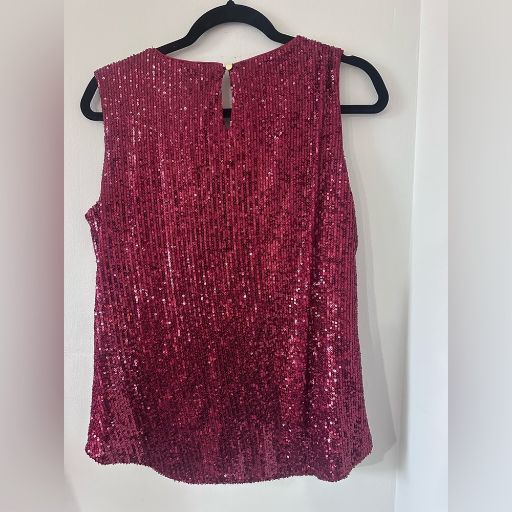 DKNY Burgundy Sequin Sleeveless Top – NWT Size M - Picture 6 of 6